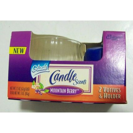 NEW!! Glade Candle Scents Retired Vintage Mountain Berry, Glass Holder, FREE SH!