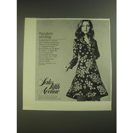 1974 Saks Fifth Avenue Dress Ad - Random Shirting