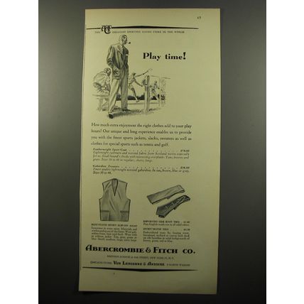 1950 Abercrombie & Fitch Ad - Sport Coat, Gabardine Trousers; Sleeveless Sport