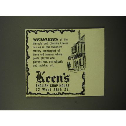 1950 Keen's English Chop House Advertisement - Memories