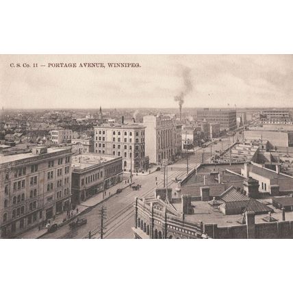 Portage Avenue Winnipeg Canada Antique Postcard