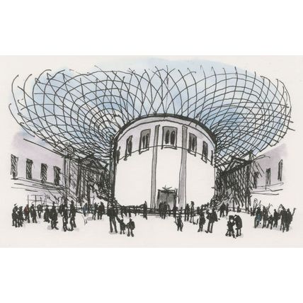 London British Museum Europe's Largest Great Court Painting Postcard