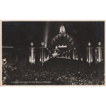 Night Illuminations London Floodlights In The Mall Old Postcard