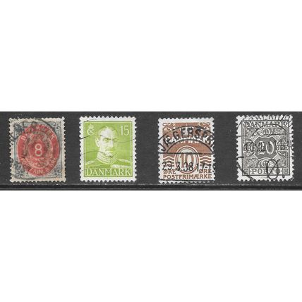 DENMARK DANMARK RANGE USED POSTAGE DUE NUMERAL 4 STAMPS