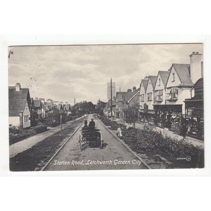 Station Road Letchworth Garden City Postcard 1914 Hertfordshire