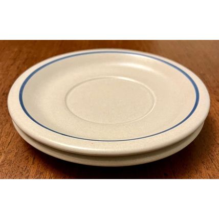 2 - Yorktown Pfaltzgraff Saucer 6 1/2" with blue trim #297