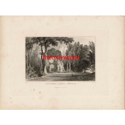 Restormel Castle, Cornwall, England, Book Illustration (Print), 1832