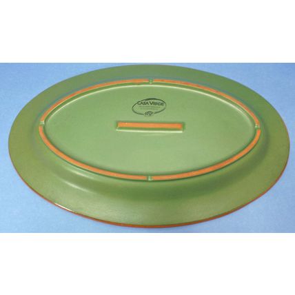 3 WSP Casa Verde Terra Cotta 18" Oval Serving Platter Tableware Green Portugal