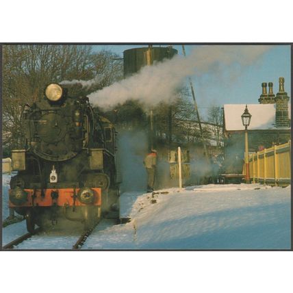 Keighley & Worth Valley Railway USA 2-8-0 No 5820 at Oxenhope - KWVRPS Postcard