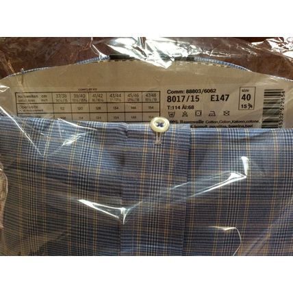 Eterna Mens Blue Check Patterned Comfort Fit Shirt Size 40 15 3/4 RRP £59.99