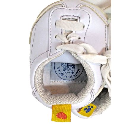 Build A Bear Workshop Tennis Shoes White W/ Silver Star Lace Up Leather Light Up
