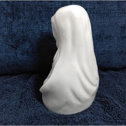 Joseph And Blessed Virgin Mary Glazed White WBI Figurines Ceramic - Vintage