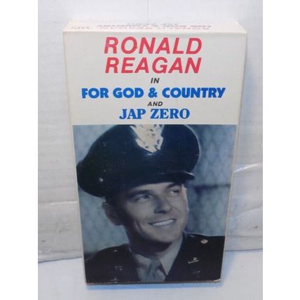 Ronald Reagan in For God and Country & Jap Zero B & W VHS Movie 1985 Goodtimes