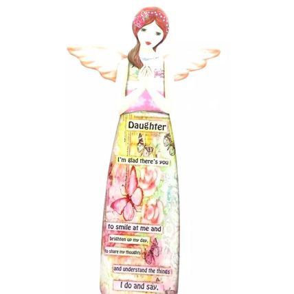 Daughter Porcelain Message Angel Plaque Freestanding or Wall 24 CM Gift Home