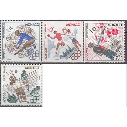 Monaco 1980 Michel 1415 - 1418 Neuf ** Cote (2008) 3.40 € Jeux Olympiques Moscou