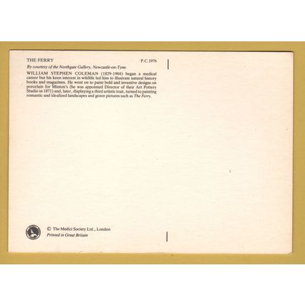 The Ferry - William Stephen Coleman - Postally Unused - The Medici Society Ltd