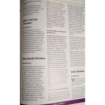 WPCorp Report, March 1988, WordPerfect Corporation