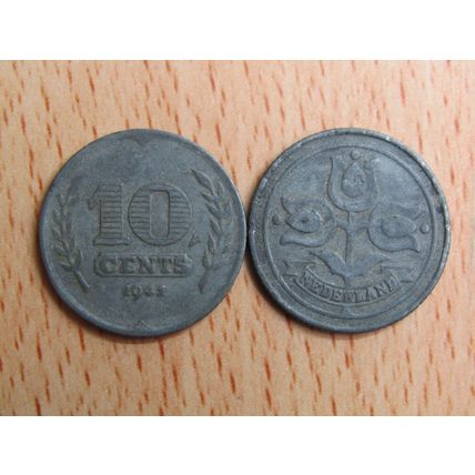 Netherlands 1941 10 Cents Coin