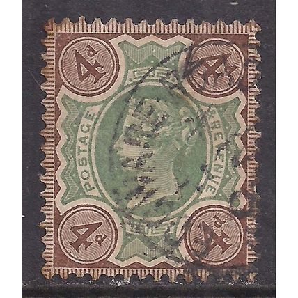 GB 1887 - 92 QV 4d Jubilee Green & Brown Used SG 205 ( E1046 )