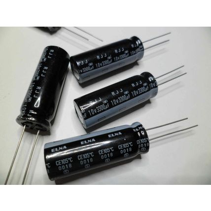 2 x 3300uF 10V ELNA RJJ Capacitor 105 degC Long Life High Reliability NEW