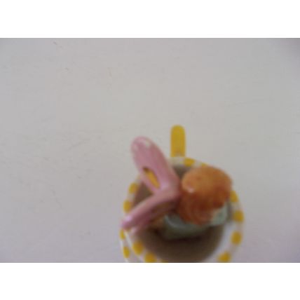Miniature Tea Cup Fairy In Cup Trinket Box 3" high