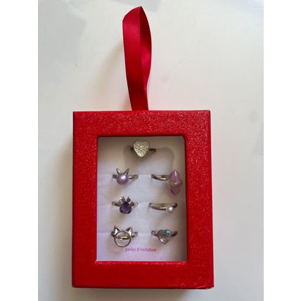 GIRLS RING SET - HEARTS & CATS (CLAIRES ACCESSORIES)