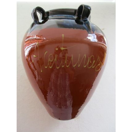 Large 29cm tall Spanish Olive Oil Jar in glazed terracotta