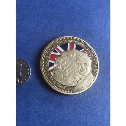 British Royal Engineers Corps of Engineers Gold plated Commemorative Coin