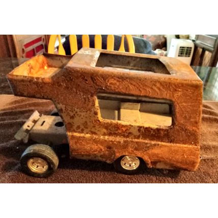 Old Vintage 1970's Tonka Pressed Steel Truck RV Camper Perfect For Restoration