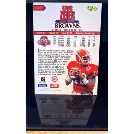 ERIC ZEIER CLASSIC 1995 NFL ROOKIES DRAFT FOOTBALL CARD #44