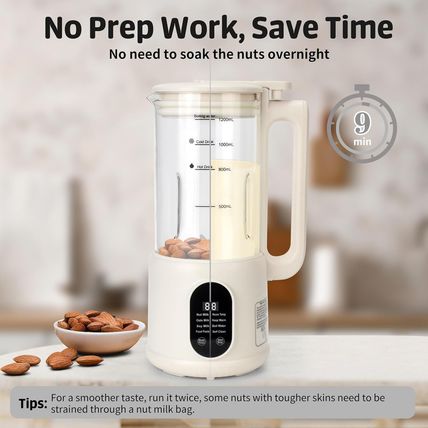 Automatic Nut Milk Maker, 8 In1 40Oz Soybean Milk Machine for Homemade Almond, O
