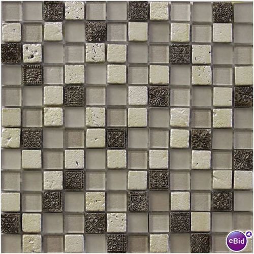 Glass and Art Marble Mosaic Ivory
