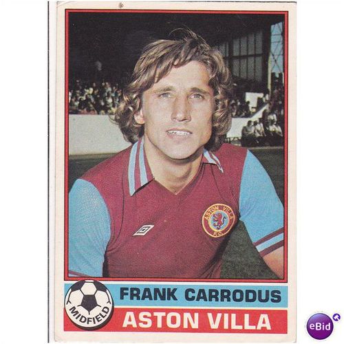1977 Topps UK Card No. 214 Frank Carrodus Aston Villa
