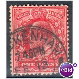 GB stamps 1902-10 KEV11 - 1d SG219 Beckenham 30