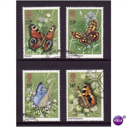 GREAT BRITAIN 1981 BUTTERFLIES SG 1151/1154 SET 4 VALS FINE USED