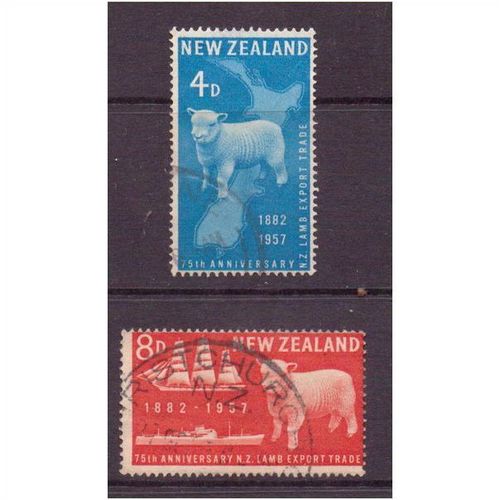 new zealand stamps used sg758 n.z. lamb set
