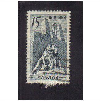 1968 canada armistice monument vimy 15c f/u sg629