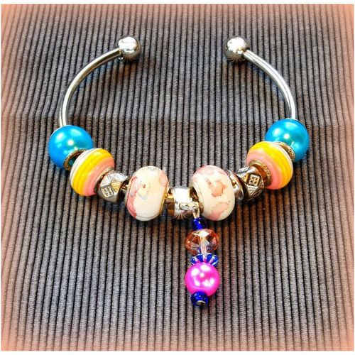 Pearlite Charm European Bead Silver Plated Bracelet Bangle Jewellery 1939