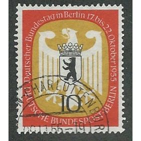 BERLIN - 1955 10pf 'FEDERAL PARLIAMENT SESSION' FINE USED (EBID42-313)