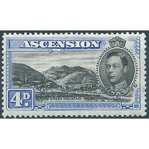 Ascension Island 1944 SG42d 4d Black & Ultramarine Perf 13 Mounted Mint....