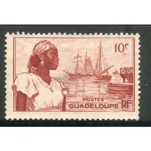 Guadaloupe 1947 SG 211 - 10c Woman and Port Basse-Terre MH