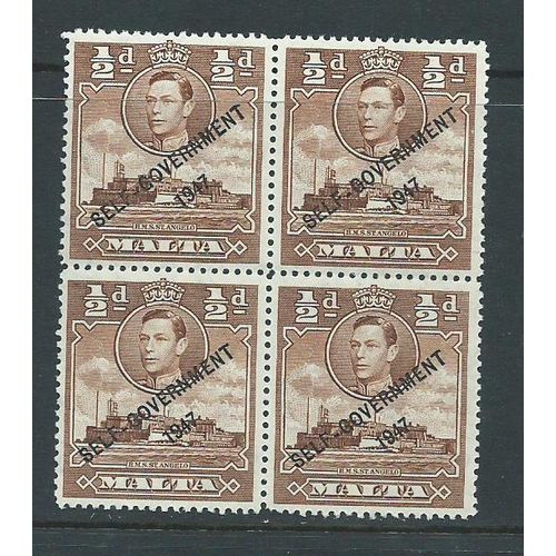 malta stamps sg234 sg 235 self government mnh blk 4