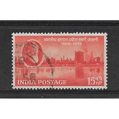 India.50th Anniversary of Steel Industry stamp.Fine Used.Apr19