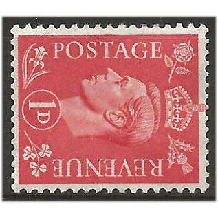 1941 SG486a 1d Pale Scarlet Wmk Sideways Mounted Mint ..