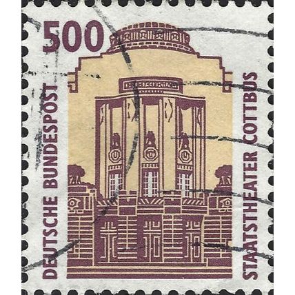 GERMANY, State Theatre Cottbus, brown 1993, 500pf, #4