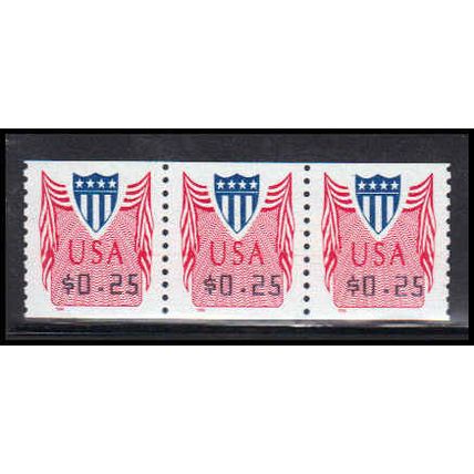 CVP33 25c Shield Very Fine MNH Strip of 3 PA5317