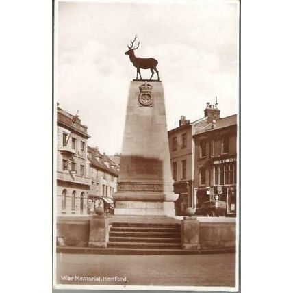 Hertford, Hertfordshire - War Memorial - real photo postcard c.1930s