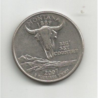 USA 2007 Montana Quarter $¼ coin