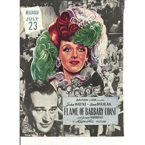 FLAME OF BARBARY COAST John Wayne, Ann Dvorak 1945 "Kine Weekly" Advert