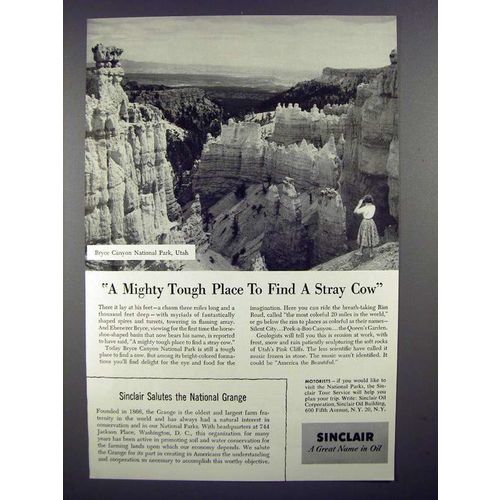 1955 Sinclair Oil Ad - Bryce Canyon National Park, Utah